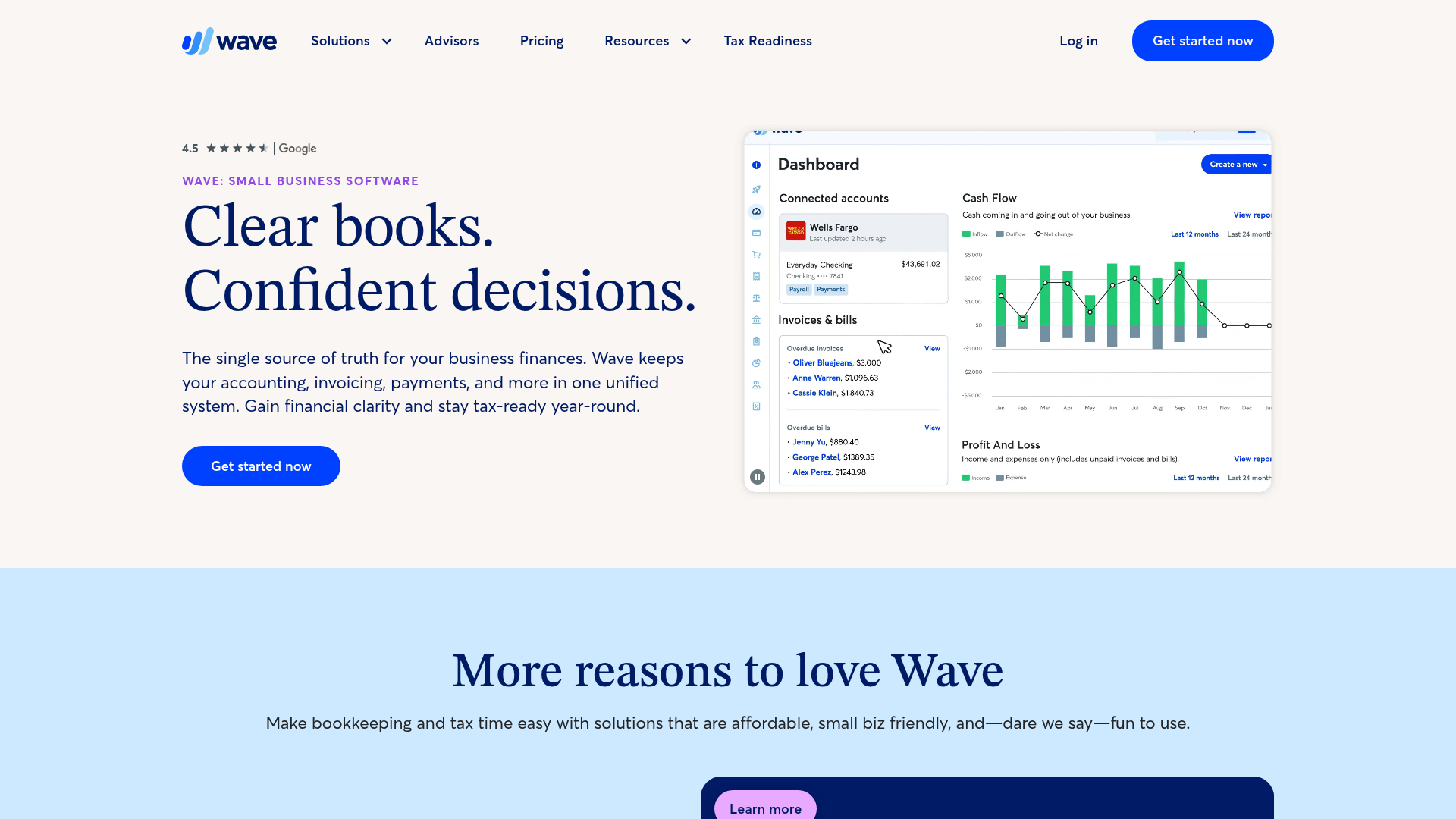 Screenshot of https://www.waveapps.com cited by Copilot